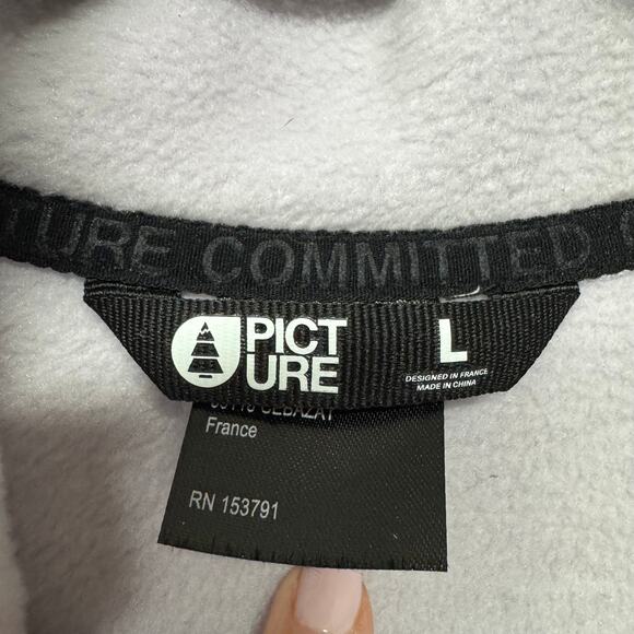 Picture Organic Arcca 1/4 Snap Fleece Sweatshirt Gray Lavender Womens Size Large - Picture 6 of 12